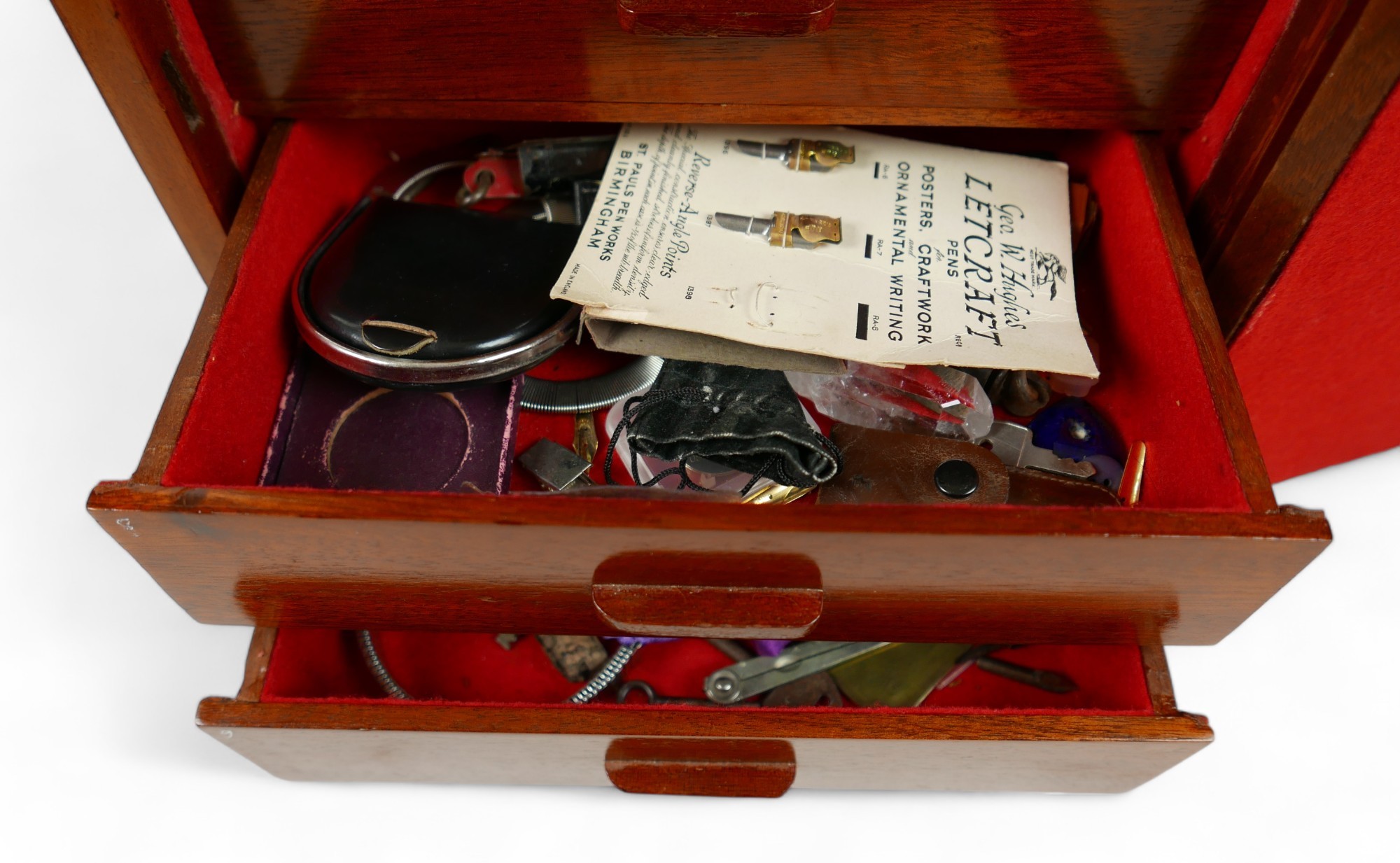 A collection of mainly English coins and other items contained in a nine drawer mahogany - Image 3 of 10