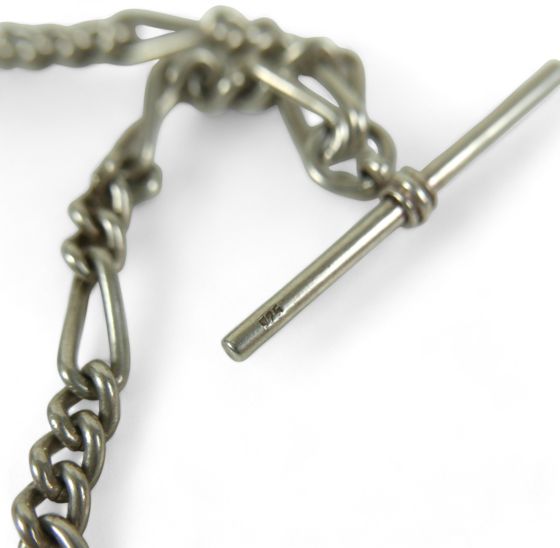 A silver watch chain necklace with white metal vinaigrette with 'Elsa' engraved, chain length - Image 6 of 6