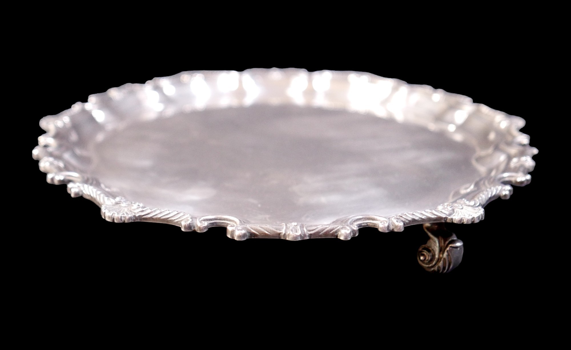 An Elizabeth ll silver salver with cast applied scroll and shell border, C.G.V. Ltd., London 1969/ - Image 3 of 6