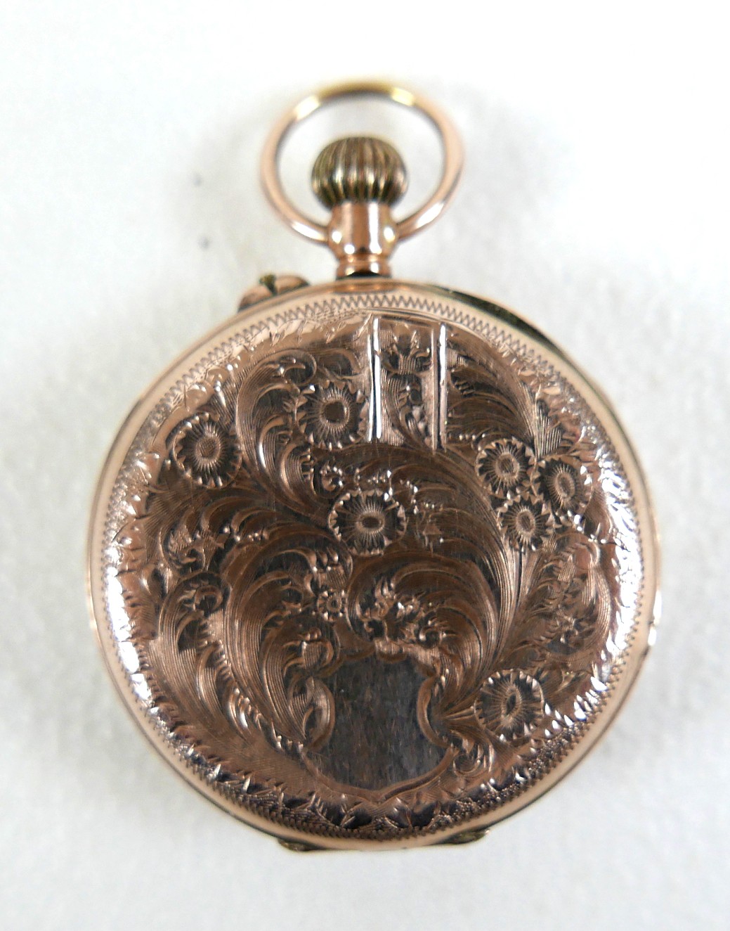 A 9ct gold lady's pocket watch, together with a silver pocket watch with a ceramic face, and a - Image 3 of 4