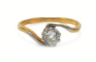 A 18ct gold diamond solitaire ring, the central brilliant cut diamond, approximately 4.5mm diameter,