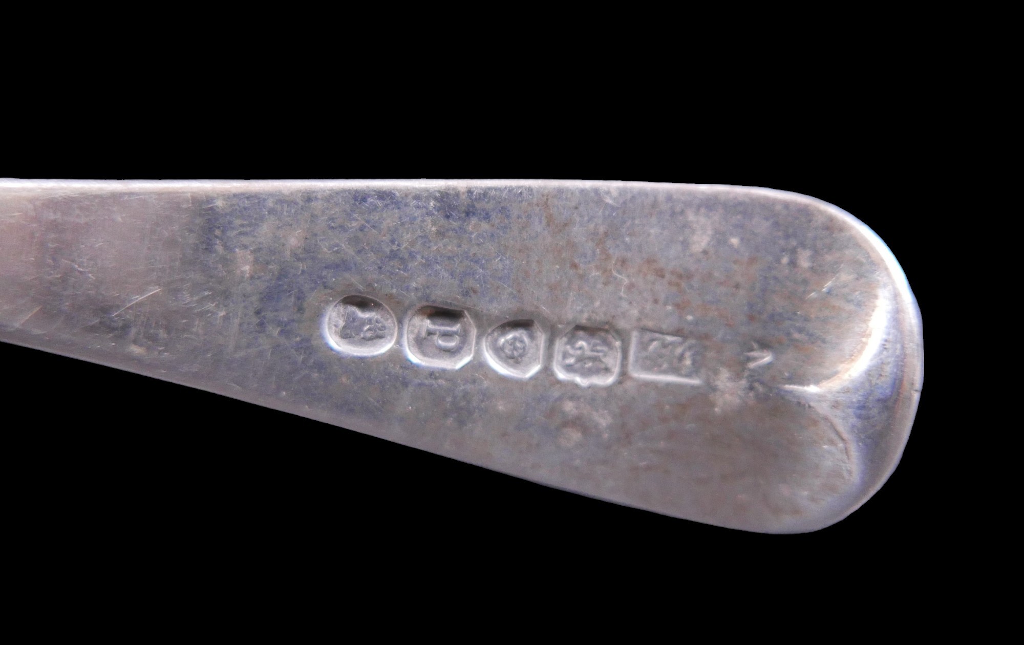 A collection of silver spoons, comprising five Georgian spoons marked RG/GS for Richard Crossley and - Image 7 of 10