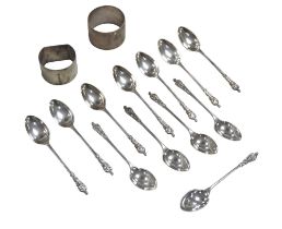 A group of Victorian and later silver, twelve Apostle teaspoons, William Gallimore & Sons, Sheffield