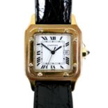 A Panthere de Cartier Automatique 18ct yellow gold and diamond set cased gentleman's wristwatch,