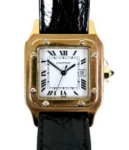 A Panthere de Cartier Automatique 18ct yellow gold and diamond set cased gentleman's wristwatch,