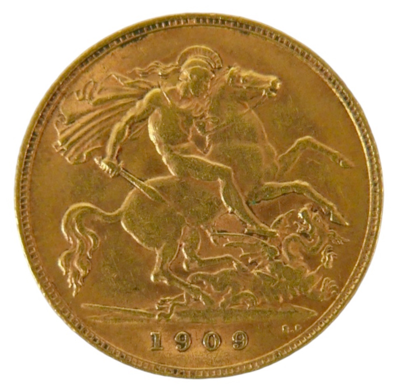 An Edward VII gold half sovereign, 1909.