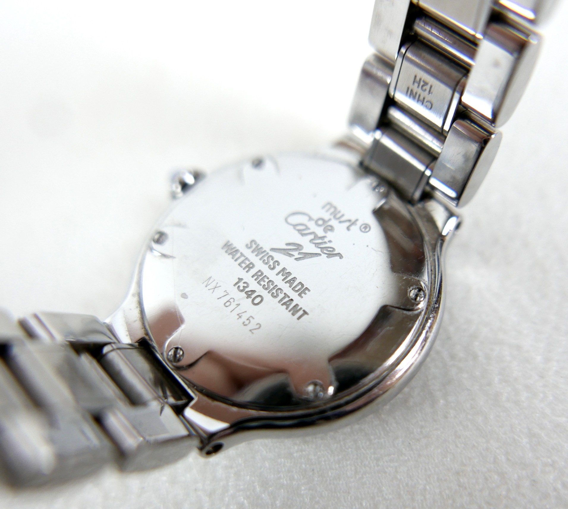 A Must de Cartier 21 stainless steel lady's quartz bracelet wristwatch, 28mm case, model 1340, - Image 6 of 10