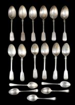 A group of seventeen assorted silver teaspoons, to include six William IV, PP, London 1833, 3.2tozt,