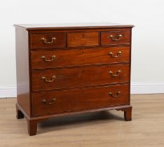A 19TH CENTURY MAHOGANY CHEST OF THREE SHORT AND THREE LONG DRAWERS