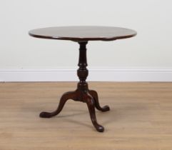 A GEORGE III MAHOGANY SNAP TOP TRIPOD TABLE