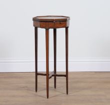 A LATE 19TH CENTURY MARQUETRY INLAID OCTAGONAL OCCASIONAL TABLE