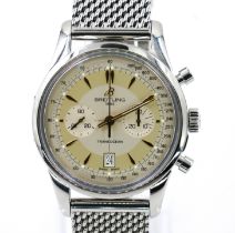 BREITLING. A LIMITED EDITION TRANSOCEAN CHRONOGRAPH STAINLESS STEEL GENTLEMAN'S WRISTWATCH