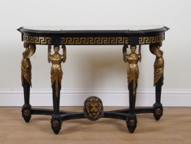 AN EMPIRE REVIVAL MARBLE TOPPED CONSOLE