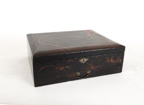 A LATE 19TH CENTURY JAPANESE LACQUER DRESSING TABLE BOX