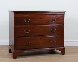 A GEORGE III MAHOGANY THREE DRAWER CHEST