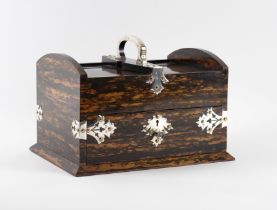 A SILVER MOUNTED COROMANDEL TAMBOUR TOPPED HUMIDOR