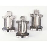 THREE FRENCH ART NOUVEAU PEWTER WALL SCONCES BY ETAIN (3)