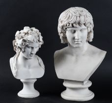 AFTER THE ANTIQUE: A WHITE COMPOSITE BUST OF ANTINOUS FARNESE (2)