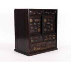 AN EARLY 20TH CENTURY JAPANESE HARDWOOD TABLE CABINET (2)