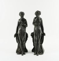 A PAIR OF NEO-CLASSICAL BRONZE FIGURES OF MAIDENS (2)