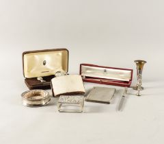 A SILVER PAPER KNIFE AND EIGHT FURTHER ITEMS (9)