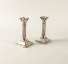 A PAIR OF VICTORIAN SILVER TABLE CANDLESTICKS