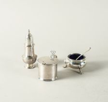 A GROUP OF SILVER CONDIMENTS (5)