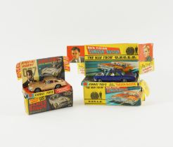 A CORGI TOYS THE MAN FROM U.N.C.L.E. GUN FIRING THRUSH BUSTER NO. 497 AND A JAMES BOND'S ASTON...