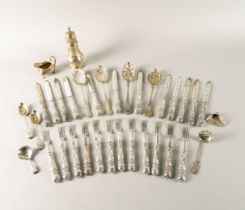 A GROUP OF SILVER, FOREIGN AND PLATED WARES (QTY)