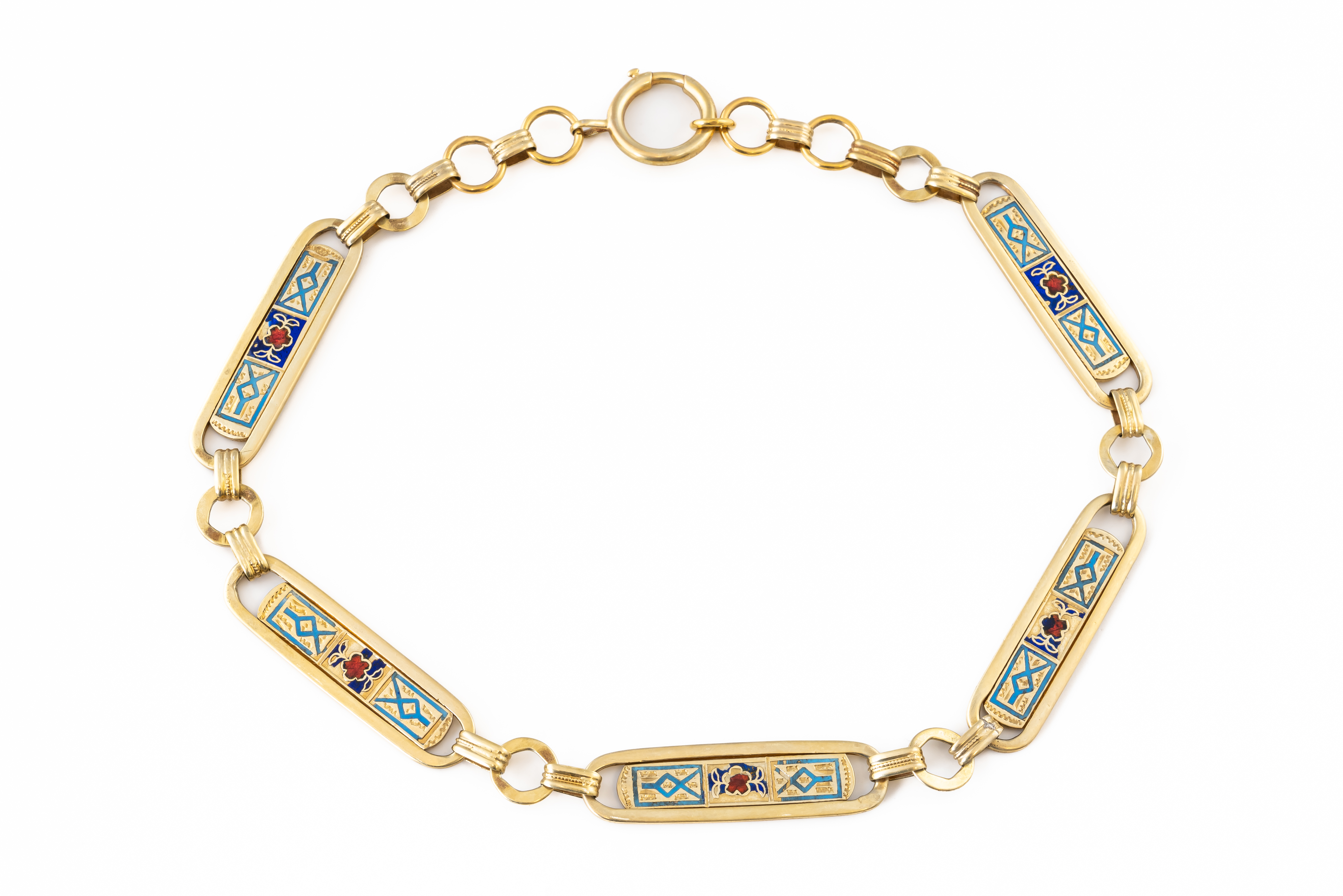 A GOLD AND ENAMEL NECKLACE - Image 2 of 3