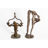 AFTER KLARA SEVER: A SILVERED BRONZE FIGURE ‘SULTRY AWAKENING' (2)