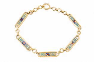 A GOLD AND ENAMEL NECKLACE
