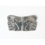 A LIBERTY AND CO SILVER ART NOUVEAU TWO PIECE WAISTBELT BUCKLE