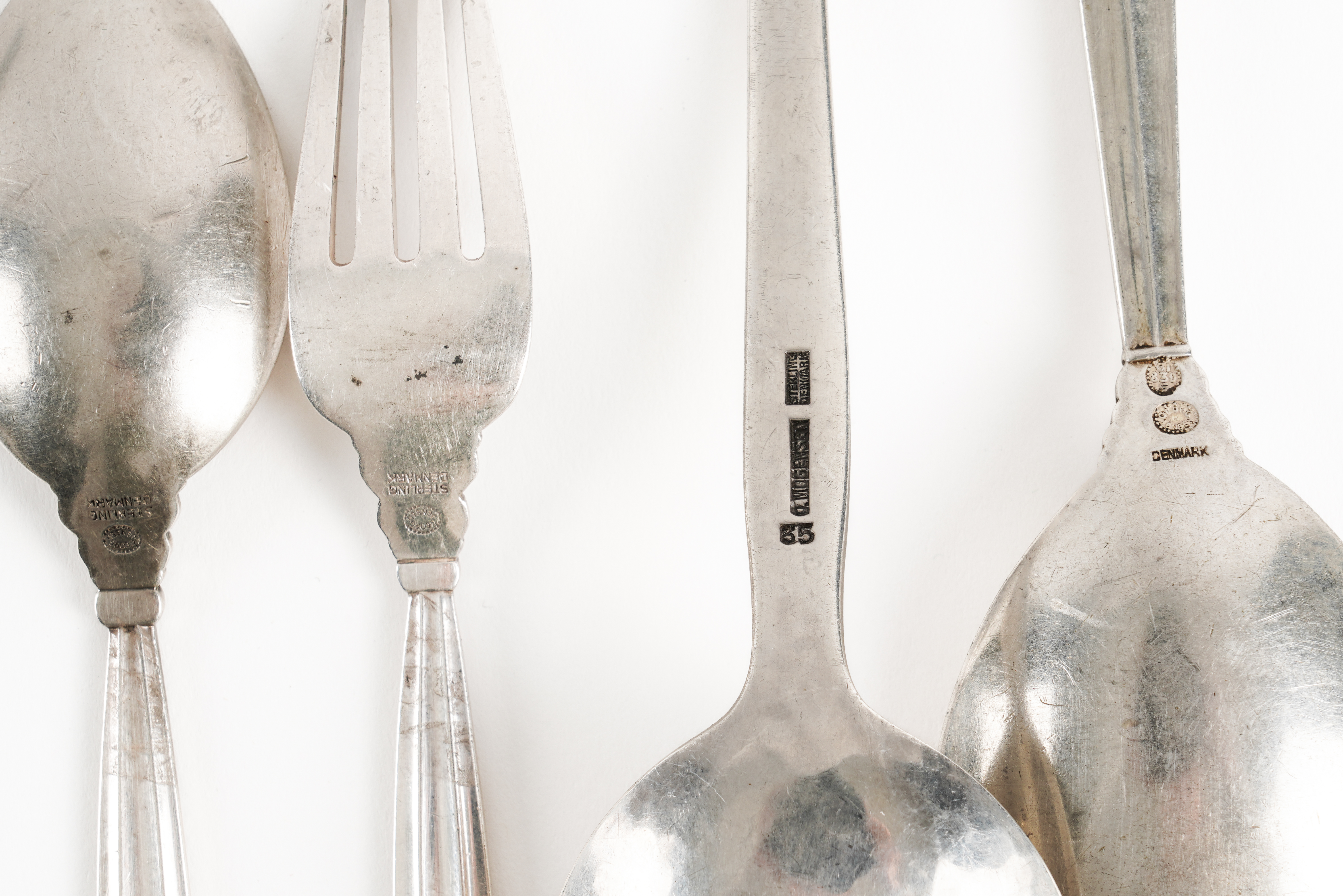 SIX ITEMS OF GEORG JENSEN SILVER FLATWARE AND ANOTHER SPOON (7) - Image 3 of 4