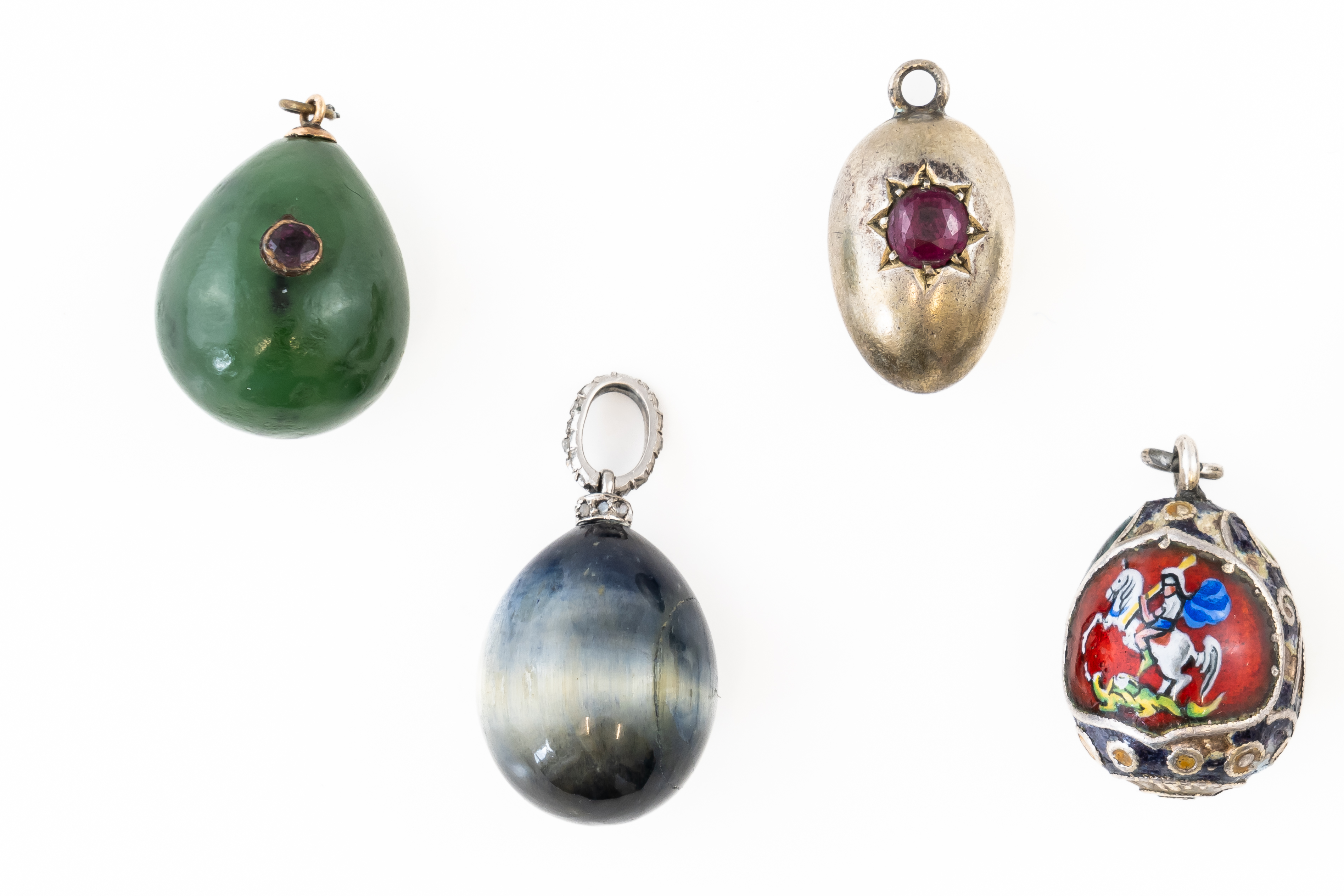 SIX ASSORTED EGG PENDANTS (6) - Image 3 of 3