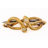 A VICTORIAN DIAMOND SNAKE BROOCH