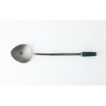 A SILVER AND ENAMELLED SPOON