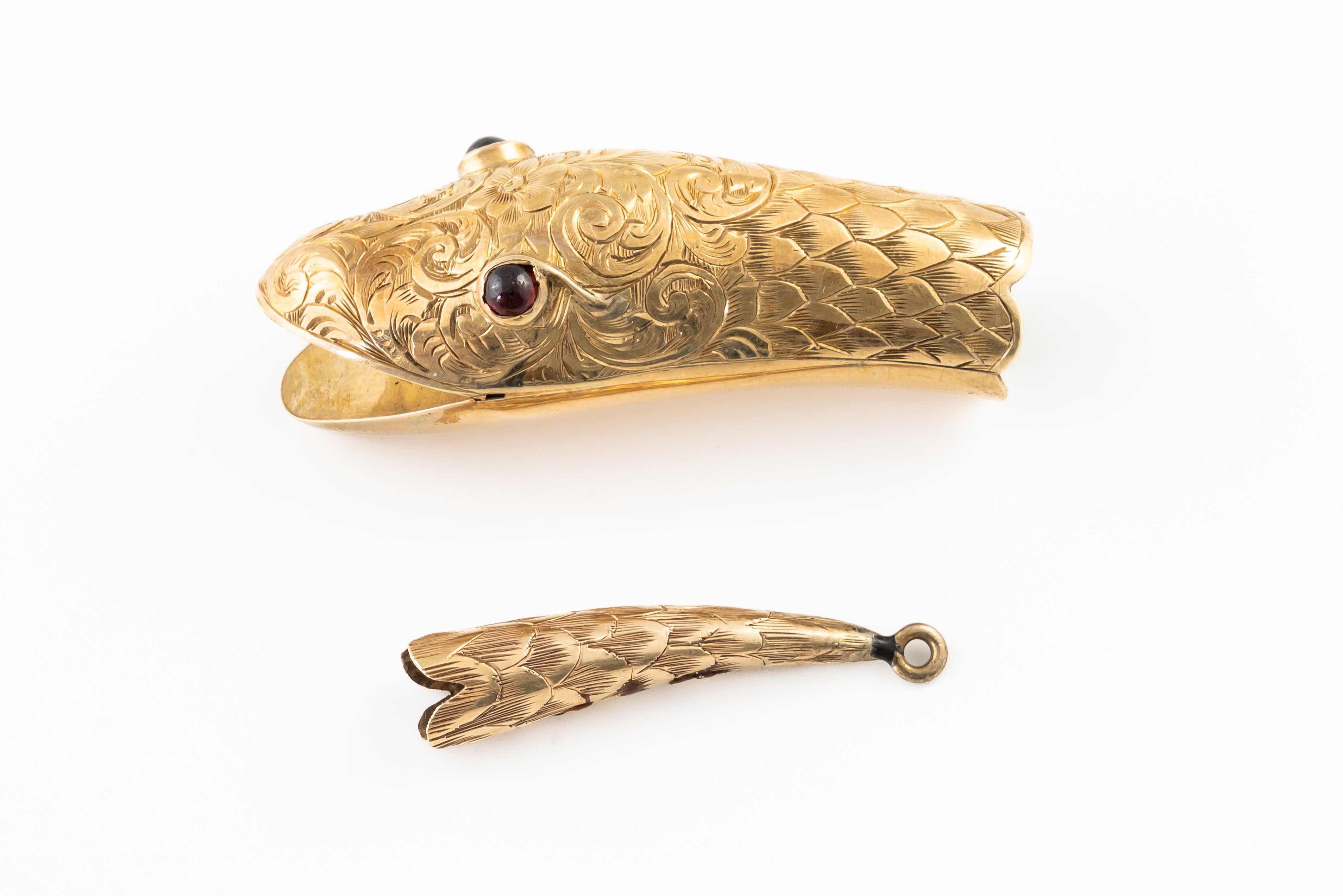 A VICTORIAN SNAKE HEAD AND TAIL (2) - Image 2 of 4