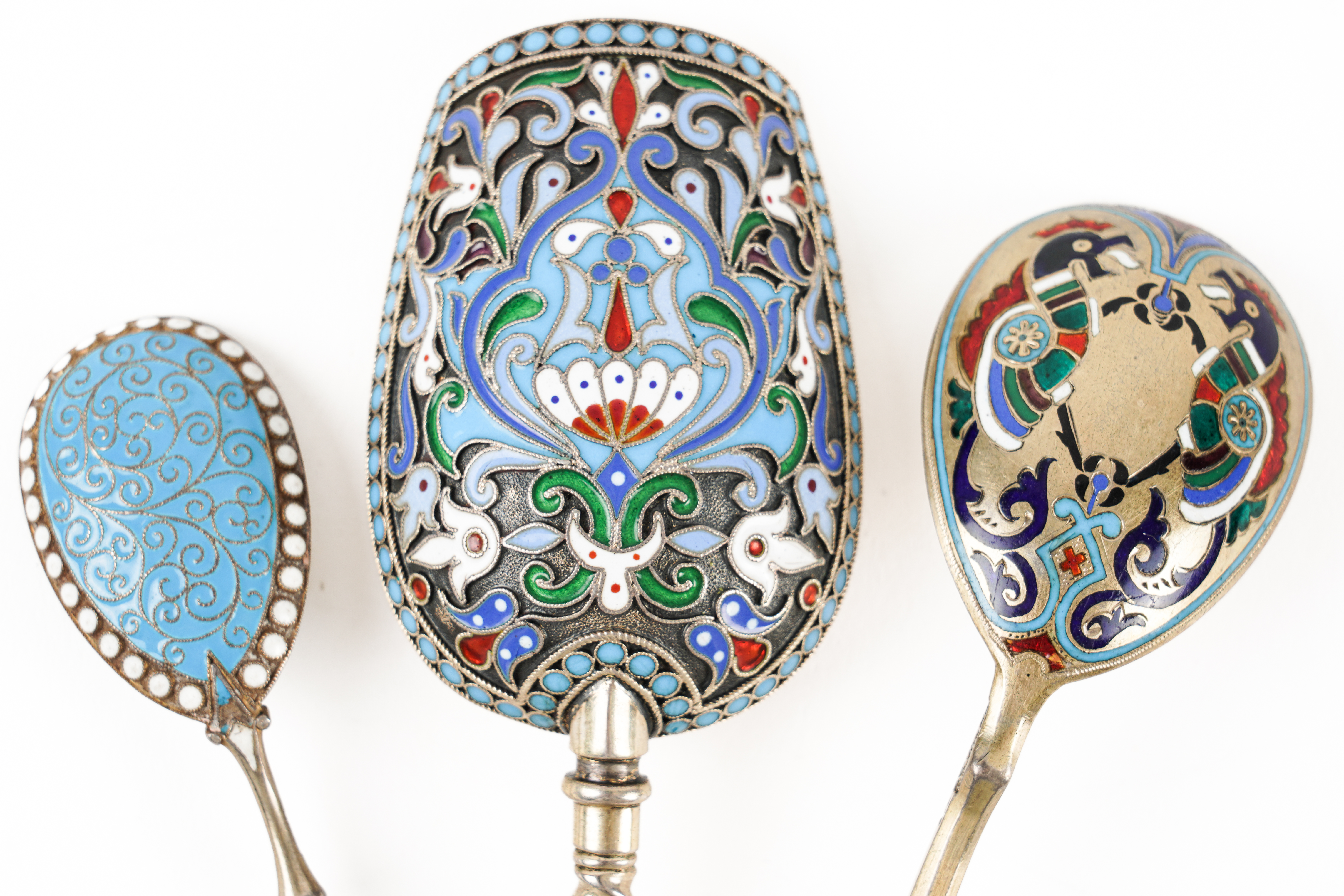 THREE ENAMELLED SPOONS (3) - Image 3 of 4