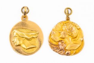 TWO GOLD PENDANTS (2)