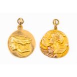 TWO GOLD PENDANTS (2)