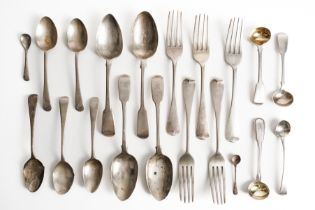 A GROUP OF SILVER TABLE FLATWARE (20)