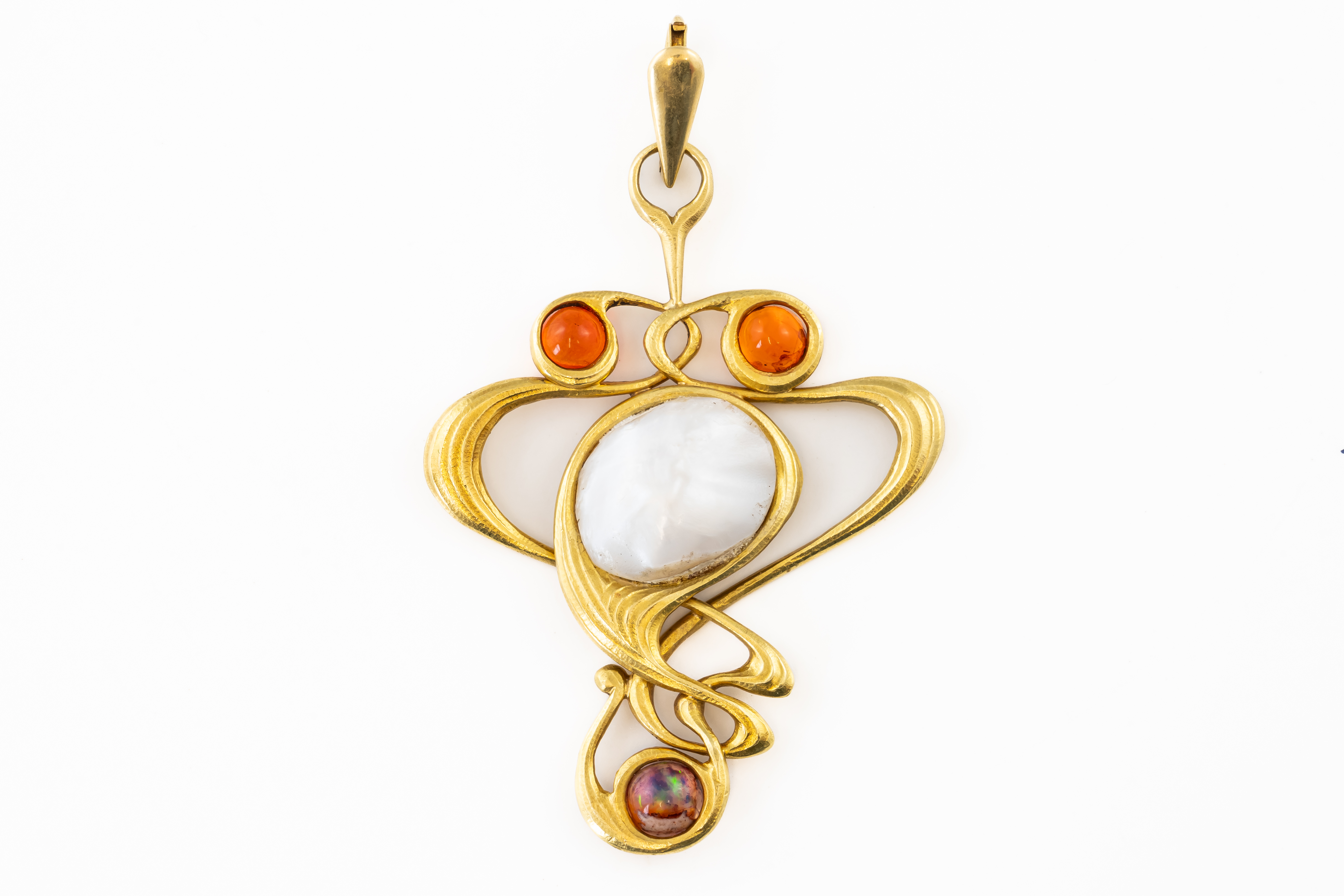 AN EARLY 20TH CENTURY PEARL AND OPAL PENDANT - Image 2 of 3