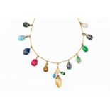 AN EARLY 20TH CENTURY EGG CHARM NECKLACE