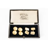 TWO PAIRS OF 18CT GOLD CUFFLINKS (4)
