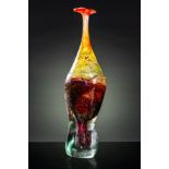 SAM HERMAN ( 1936-2020) A TALL STUDIO GLASS VASE