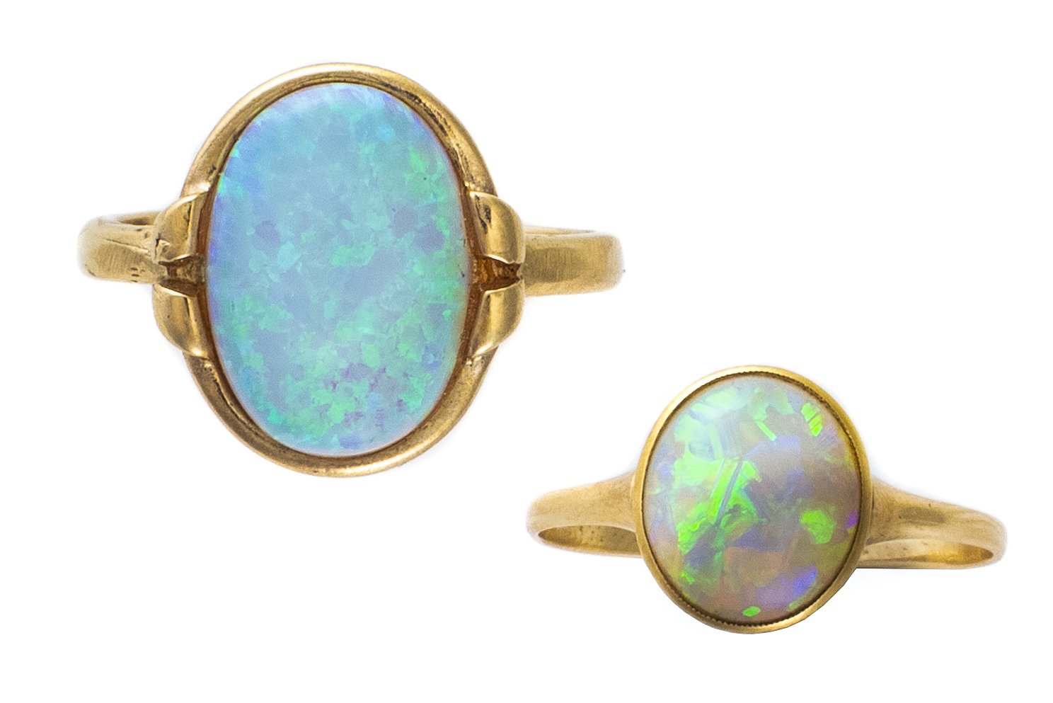 TWO OPAL RINGS (2)