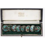 EIGHT MATCHED LIBERTY AND CO SILVER AND ENAMELLED BUTTONS (8)