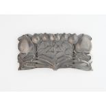 A LIBERTY AND CO SILVER TWO PIECE ART NOUVEAU WAISTBELT BUCKLE