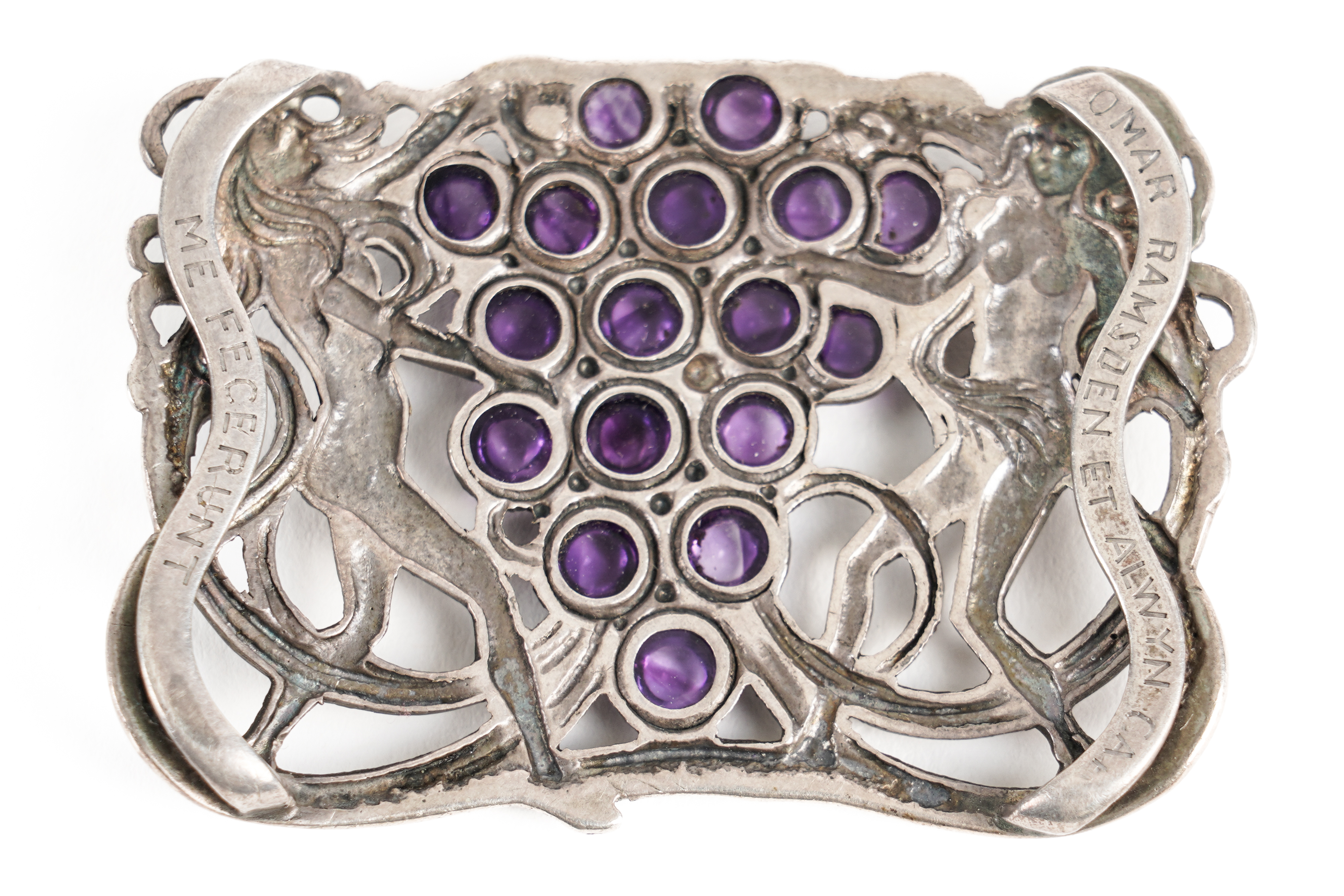 A RAMSDEN AND CARR SILVER AND AMETHYST CHOKER RIBBON SLIDE - Image 2 of 2